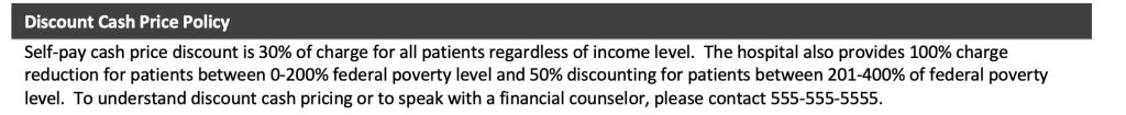 discount cash price policy