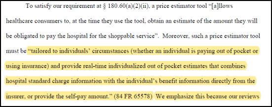 Hospital cost estimates